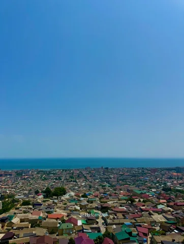 Dense low-rise city stretching toward the sea
