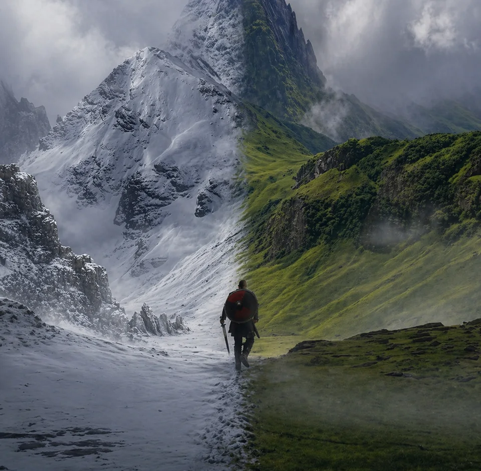 Baternov — traveller between snowy and green mountains